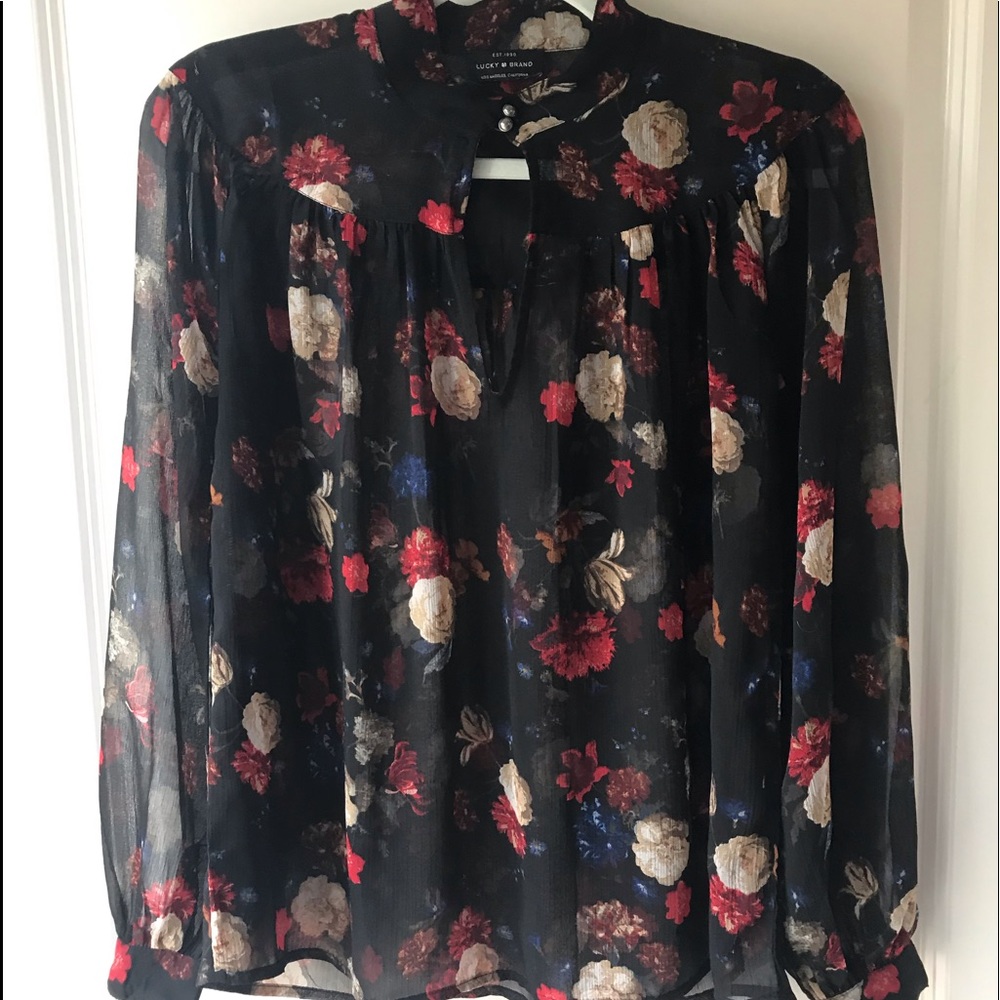 Sheer Floral Blouse